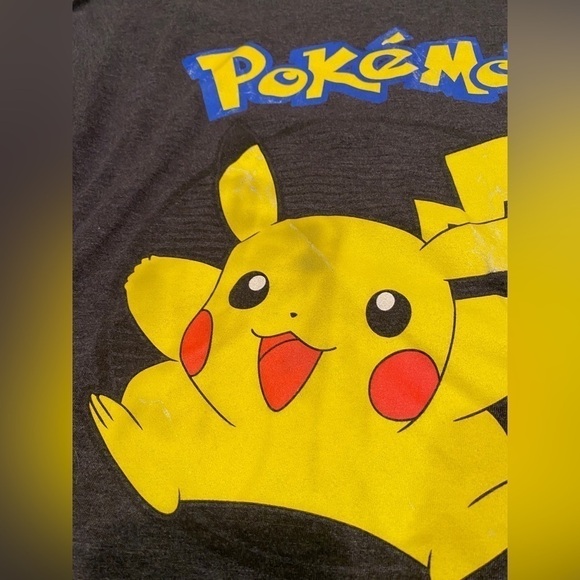Pokemon T Shirt Officially Licensed Pokemon Pikachu Shirt Crewneck Black- Medium - Picture 4 of 13